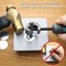 The Beadsmith Metal Stamp Holder, 6 inches, Metal Stamping Tool, with Grey & Aqua Textured Comfort Grip Handle, Holds Stamps in Place with a Safe and Secure Grip.